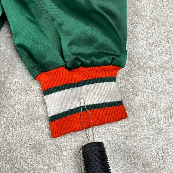VINTAGE Miami Hurricanes Stitch Count Jacket XL Green Rare 90s Made In USA VTG - Picture 10 of 11